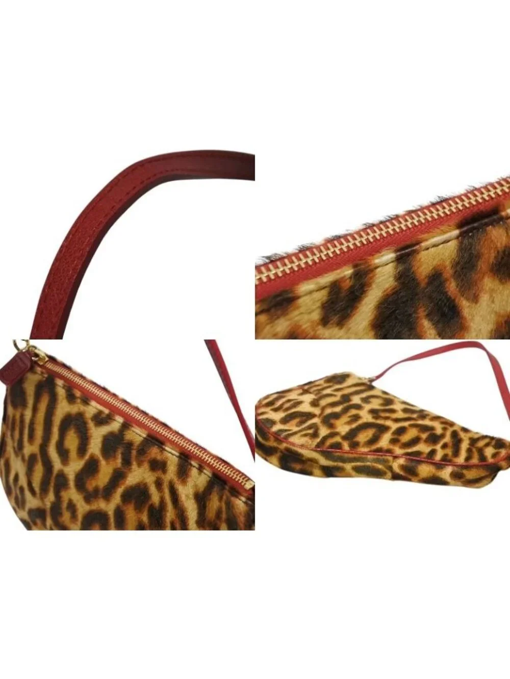 Dior Saddle Pouch Leopard Print Calf Hair Leather Galliano